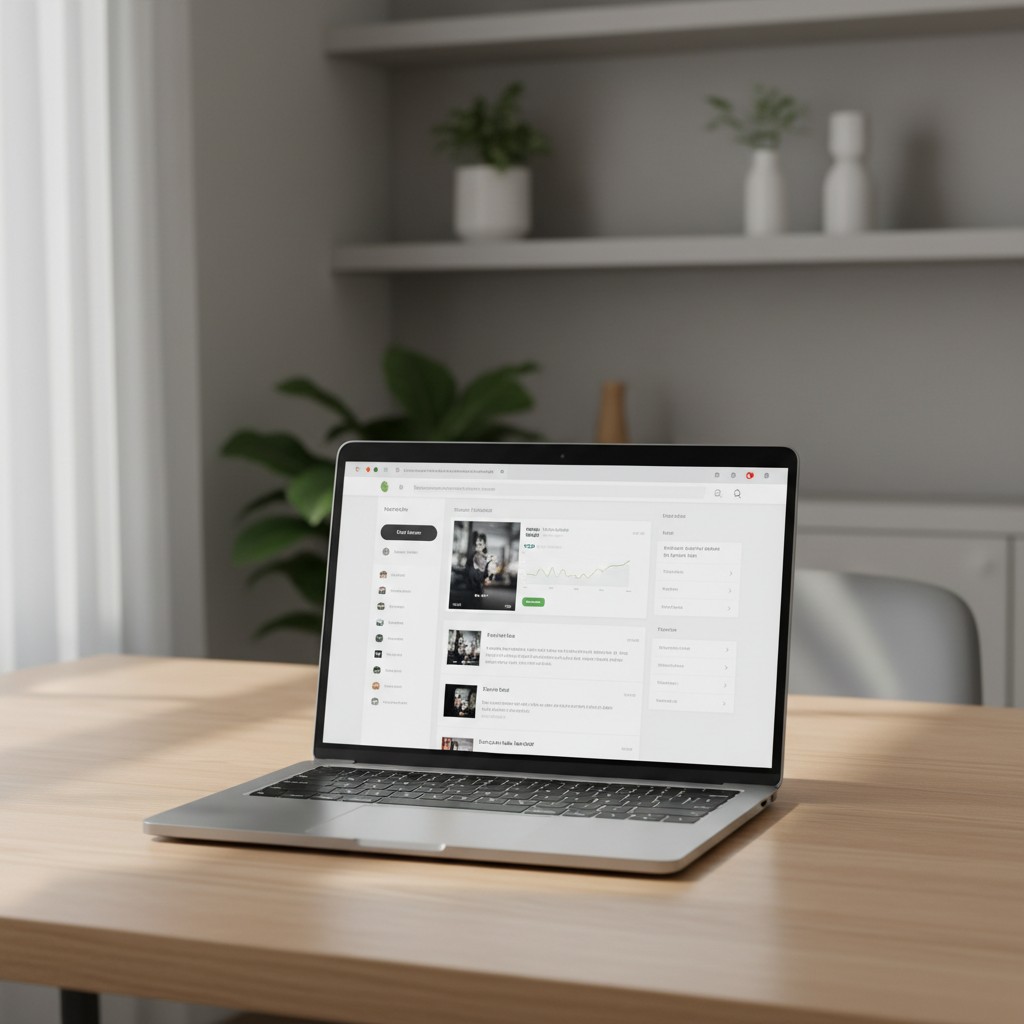 Laptop sul tavoloeggiesio con un sito web aperto sullo schermo.
